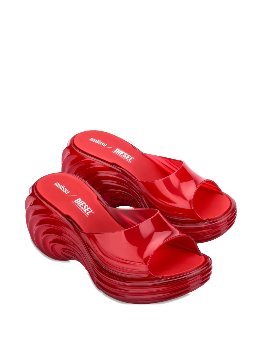 Melissa X Diesel Quantum Platform Wave Slides In Red
