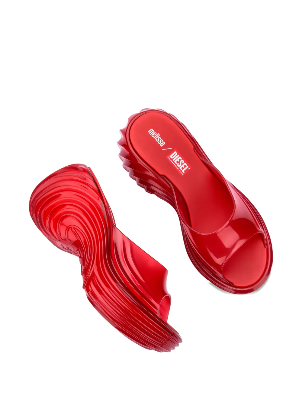 Melissa X Diesel Quantum Platform Wave Slides In Red
