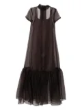 STAUD semi-sheer dress - Brown