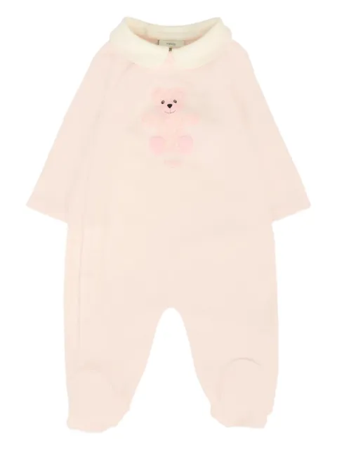 Fendi Kids teddy bear-embroidered babygrow set