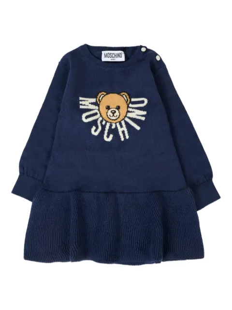 Moschino Kids teddy bear-intarsia dress