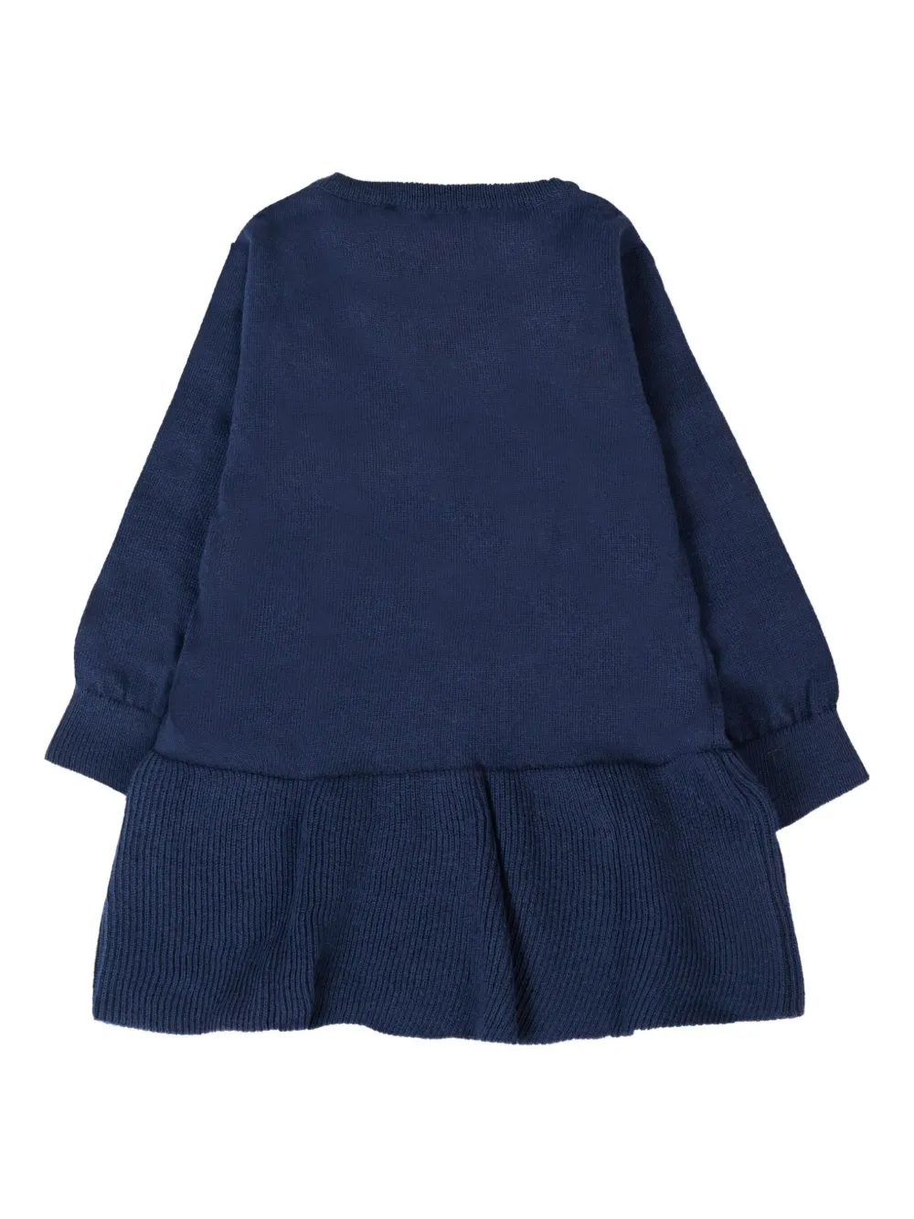 Moschino Kids teddy bear-intarsia dress - Blauw