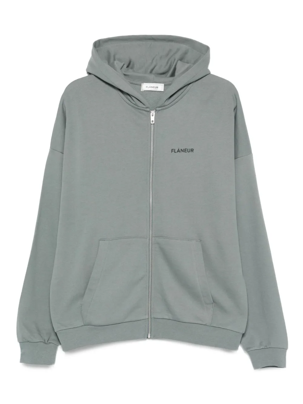 zip-up hooded jacket