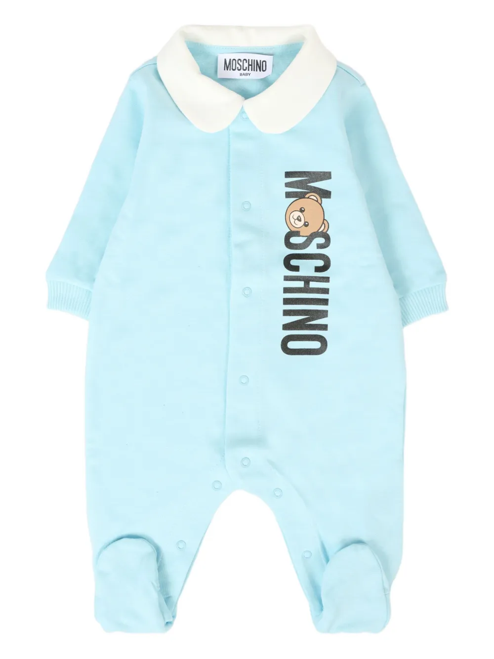 Moschino Kids Romper met teddybeerprint Blauw
