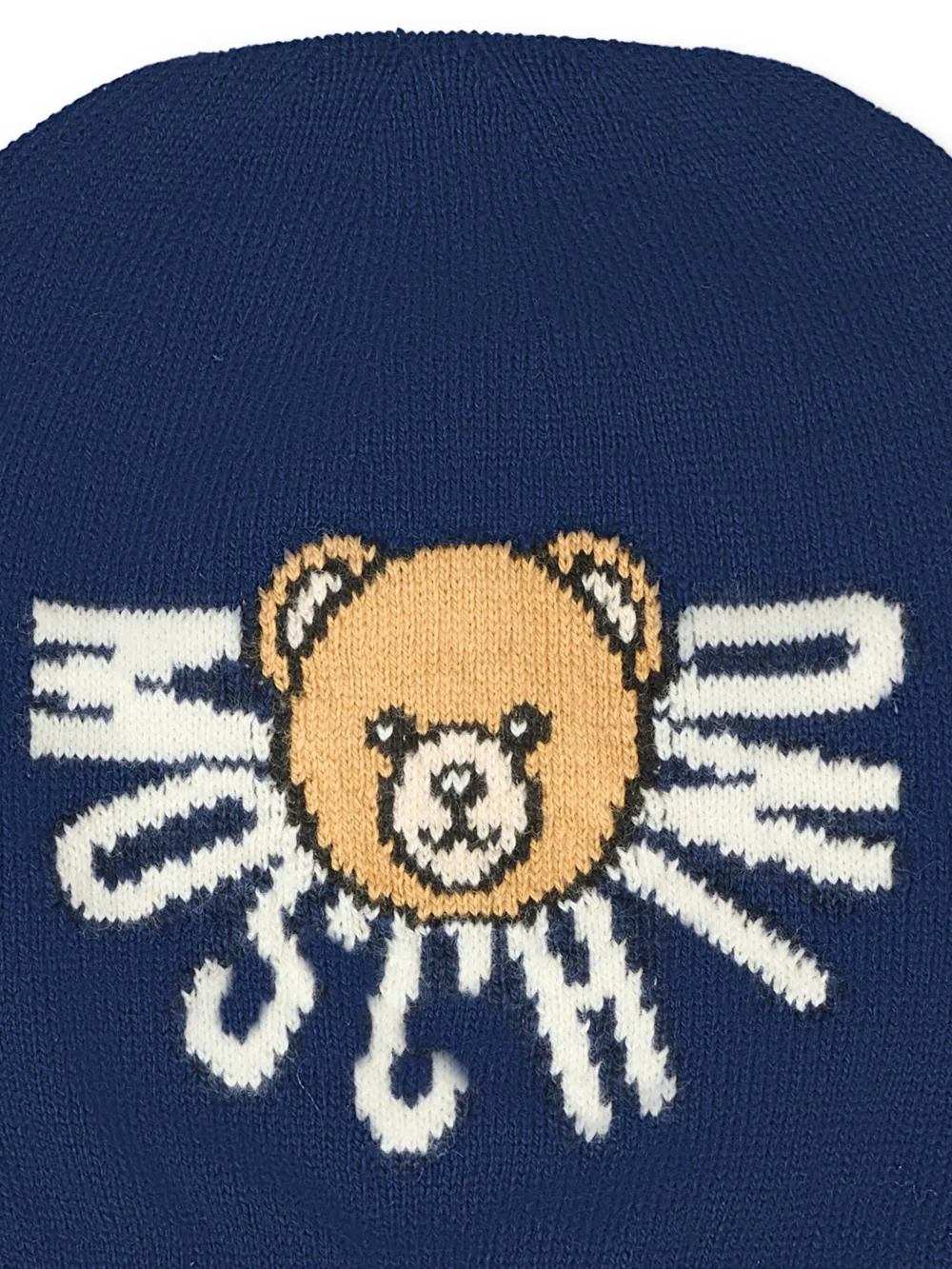 Moschino Kids Muts met teddybeer-logo Blauw