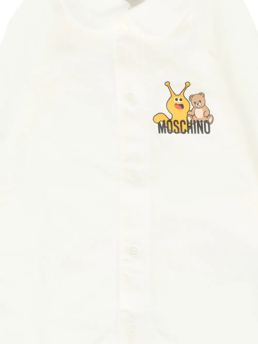 Moschino Kids Katoenen romper met teddybeerprint Wit