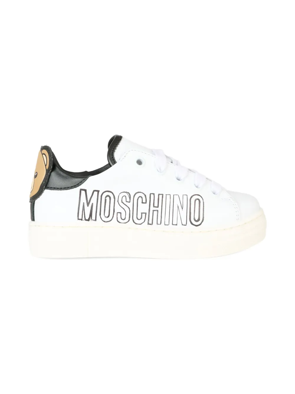 Moschino Kids teddy-print sneakers - Wit