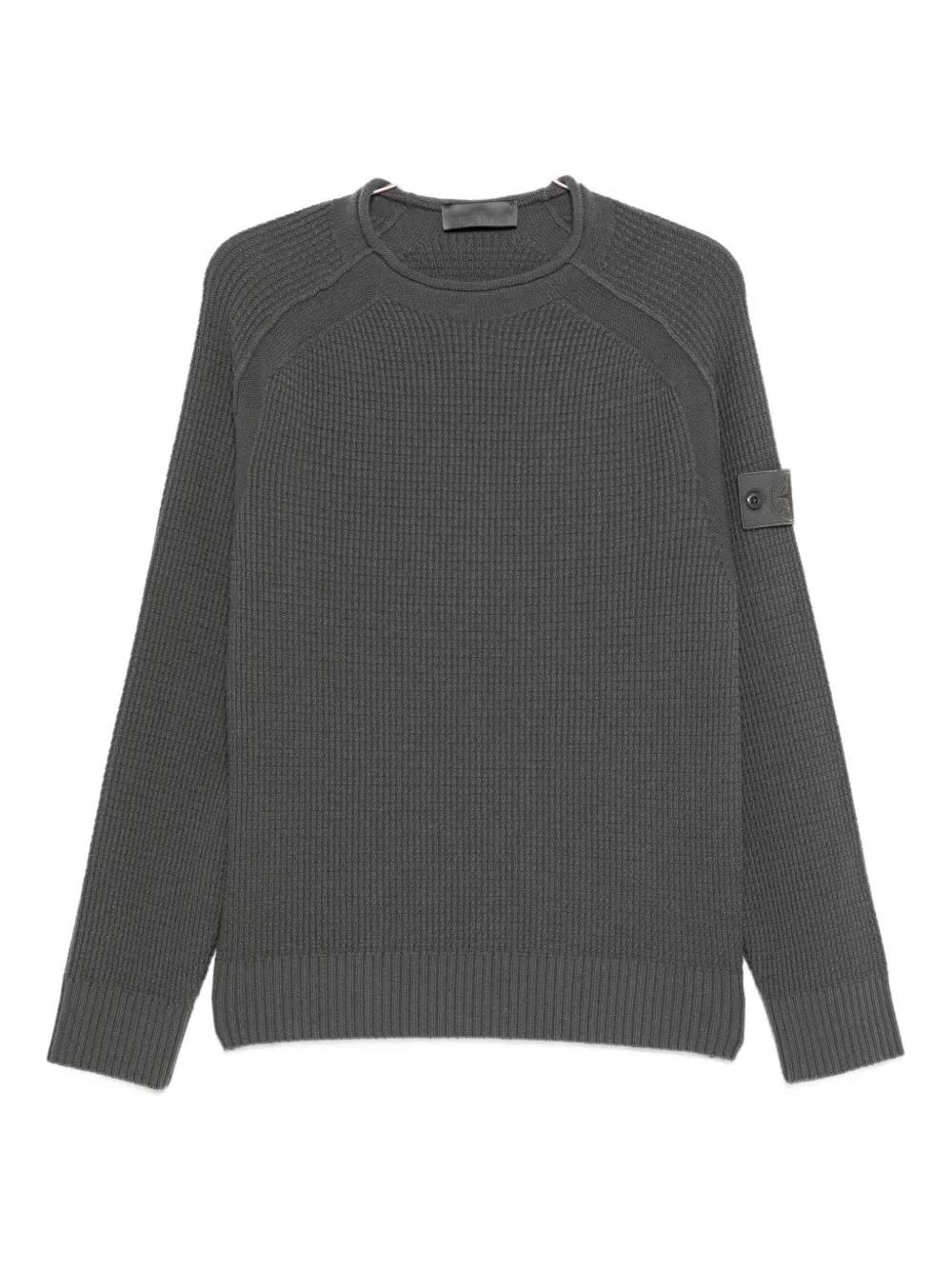 Stone Island Raglan-sleeve Wool Sweatshirt In Gray