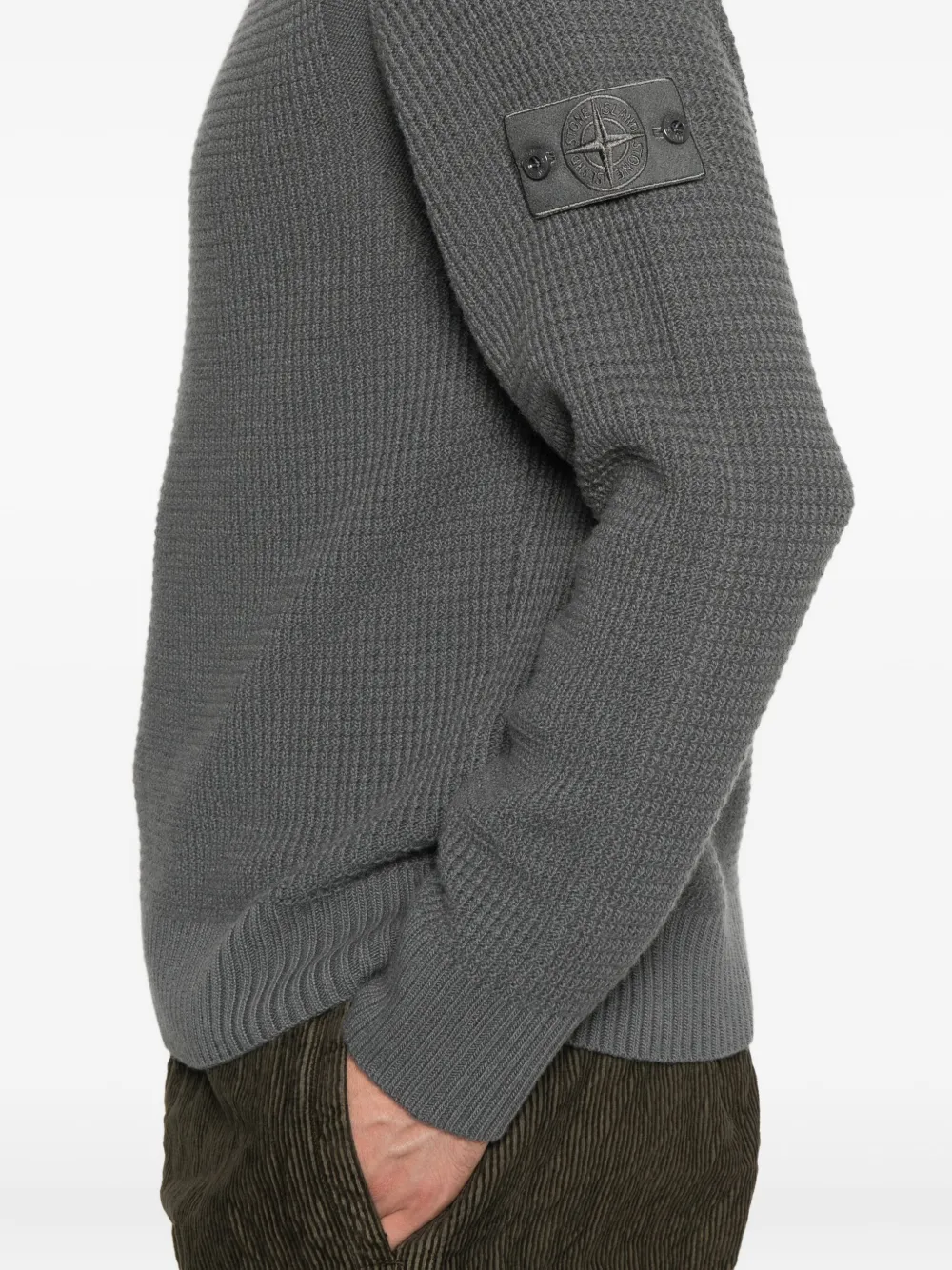 Stone Island Wollen sweater met raglan mouwen Grijs