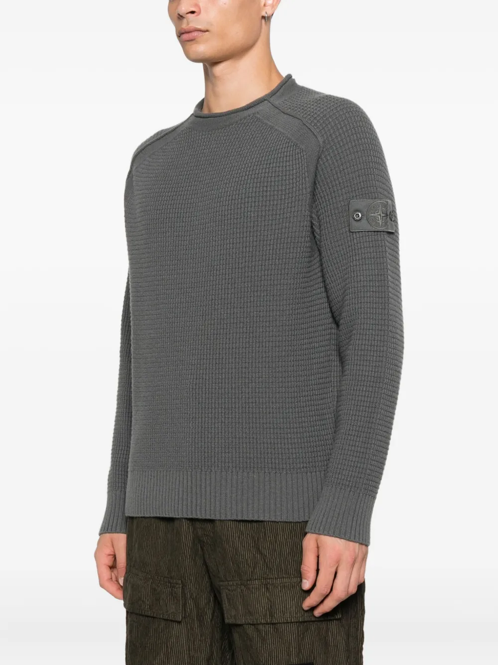 Stone Island Wollen sweater met raglan mouwen Grijs