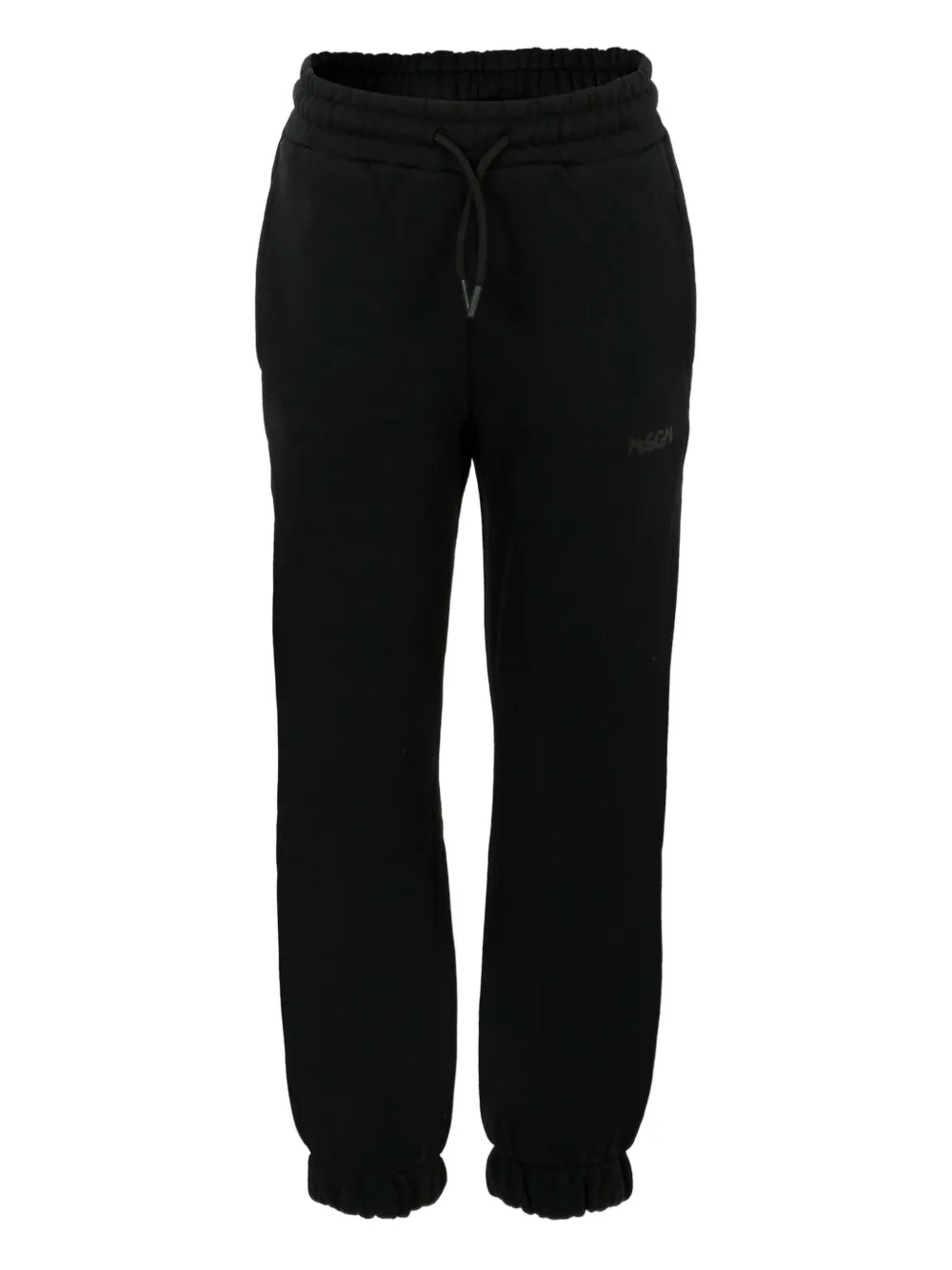 Msgm Drawstring-cuffed Track Pants In Black