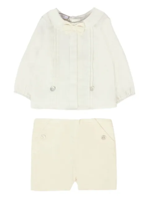 Paz Rodriguez bow-detailed pleated shorts set