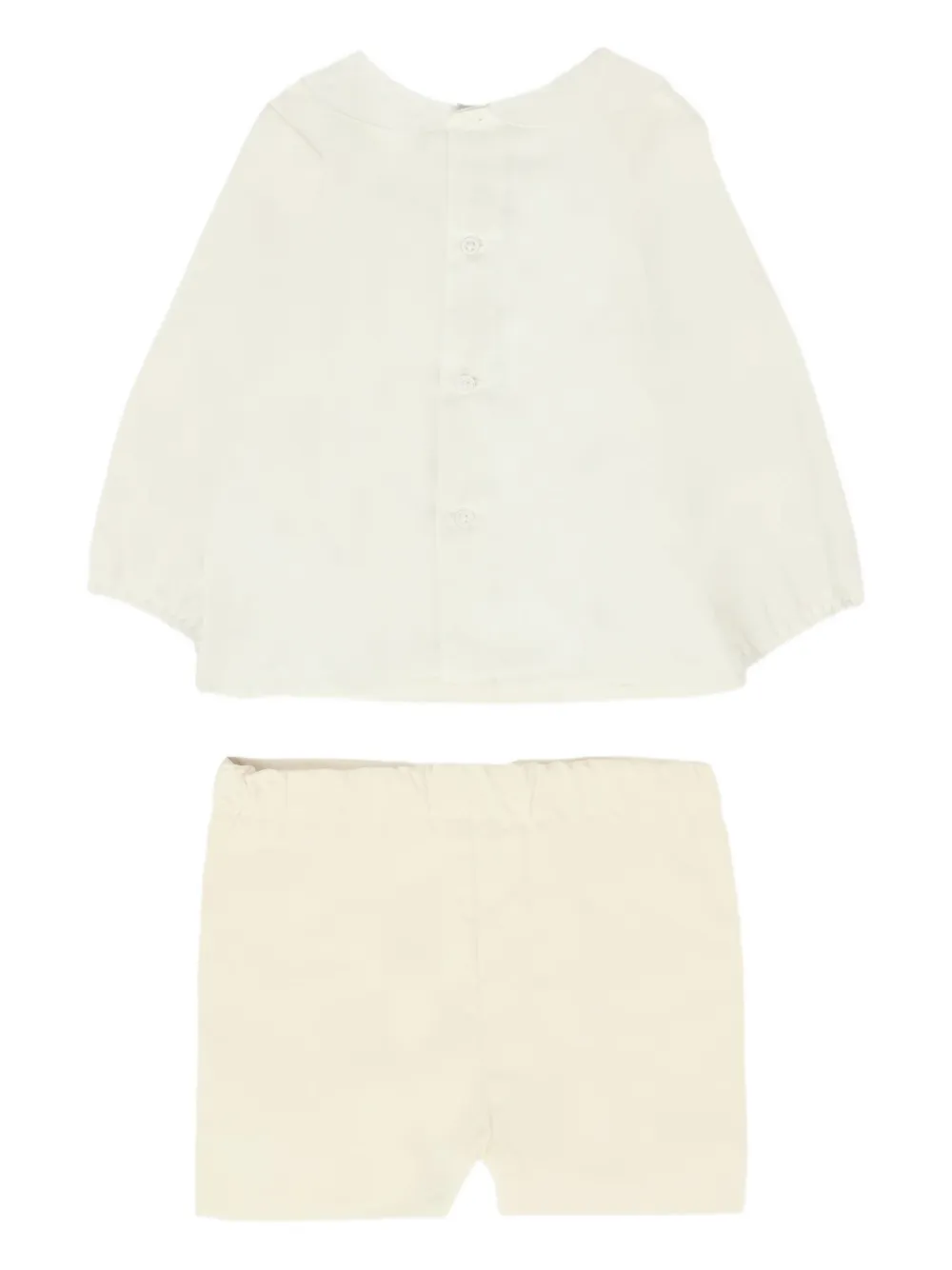 Paz Rodriguez Top en shorts met plooien en strikdetail Beige