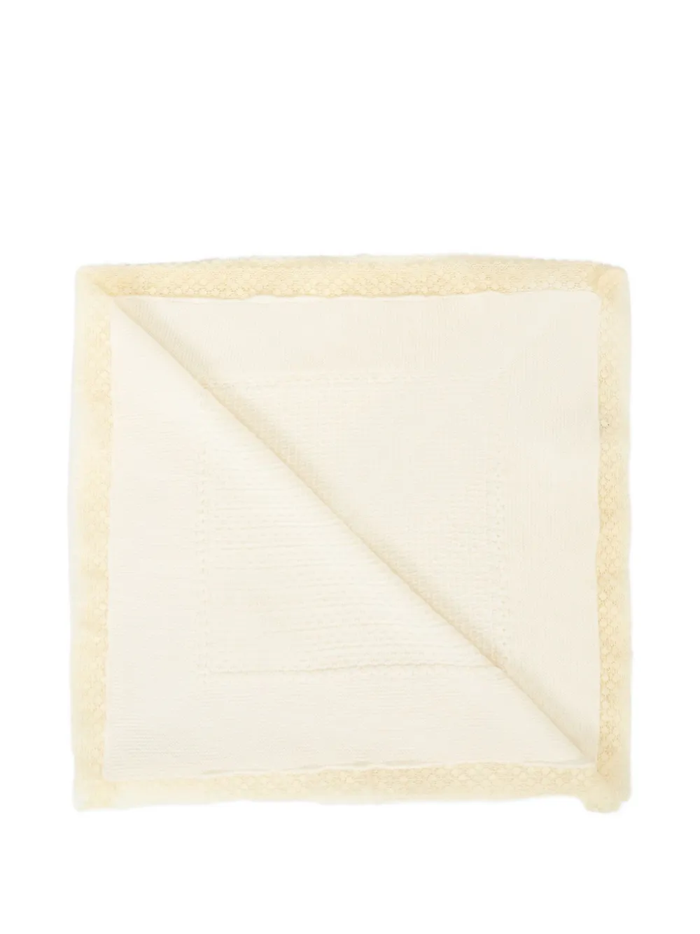 Paz Rodriguez Lace-trimmed Wool Blanket In Neutral