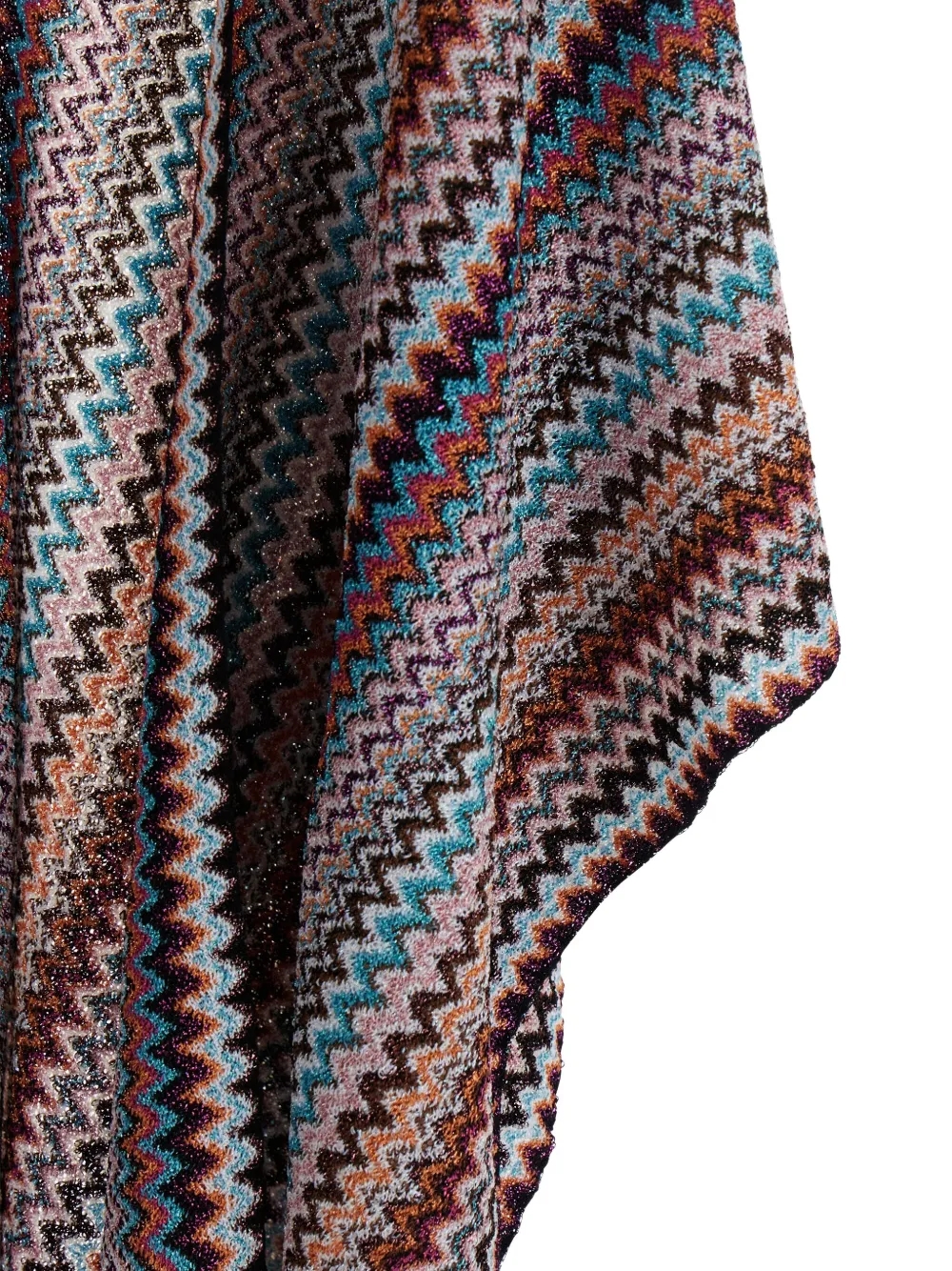 Missoni Poncho met franje en zigzag patroon Grijs
