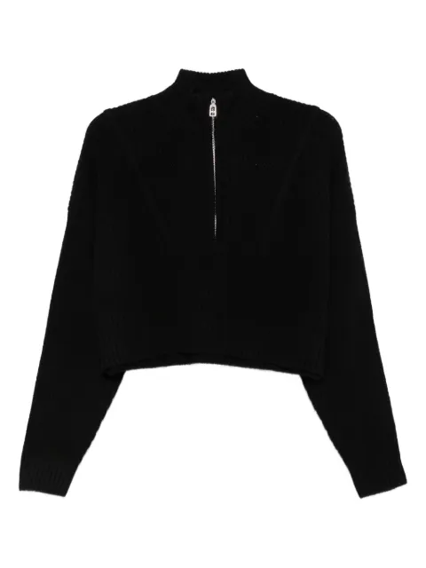 STAUD high-neck zip-front sweater