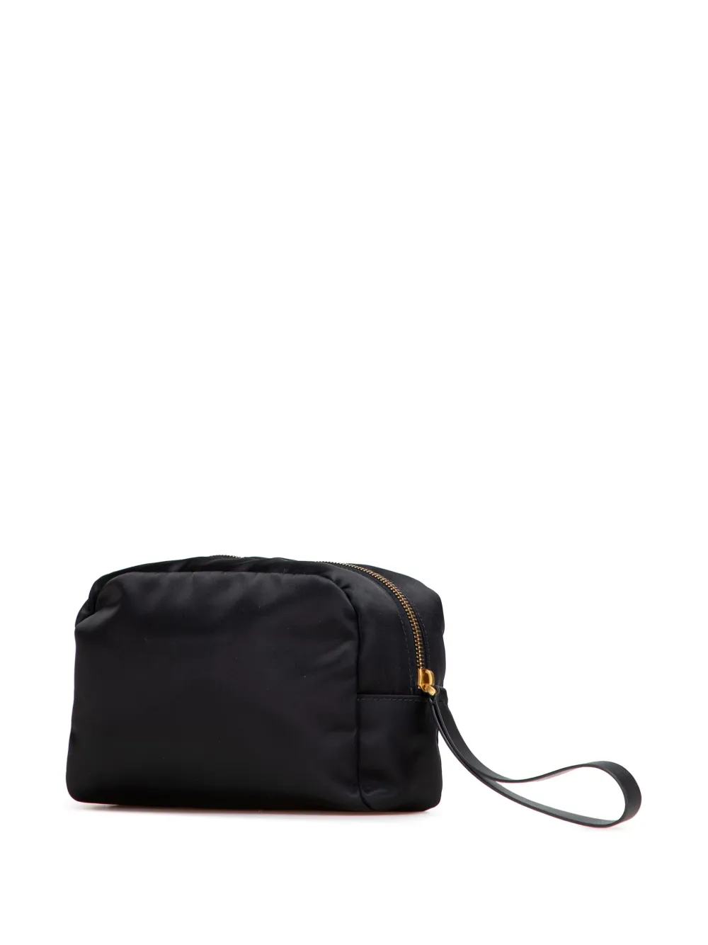 Pre-owned Valentino Garavani 2018-2025 Vlogo Nylon Pouch In Black