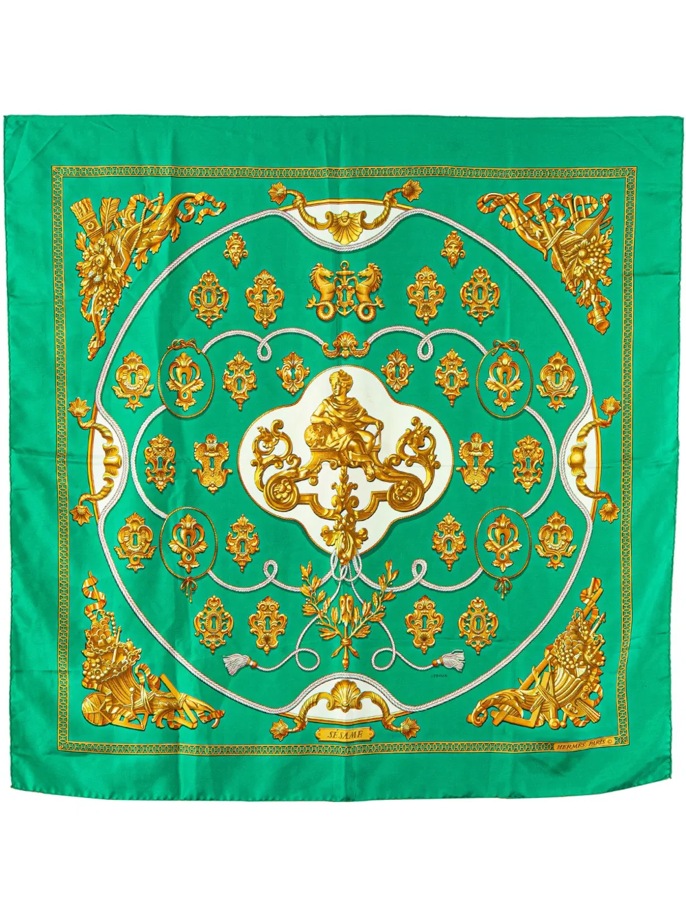 20th Century Foulard Sesame Silk Scarf scarves