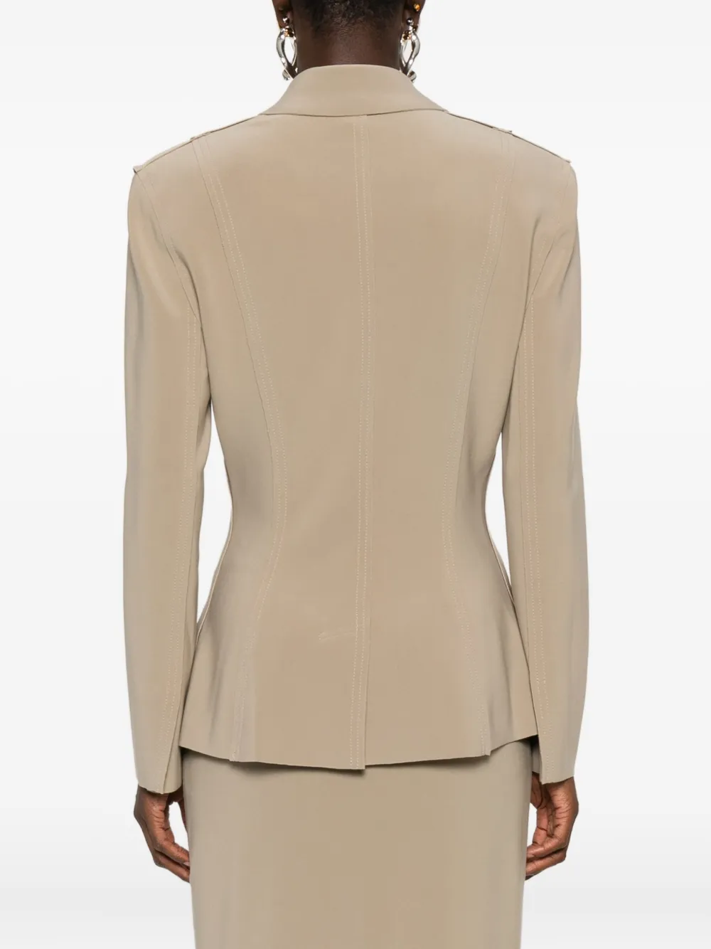 Norma Kamali Single-breasted Notched-lapel Jacket In Neutral