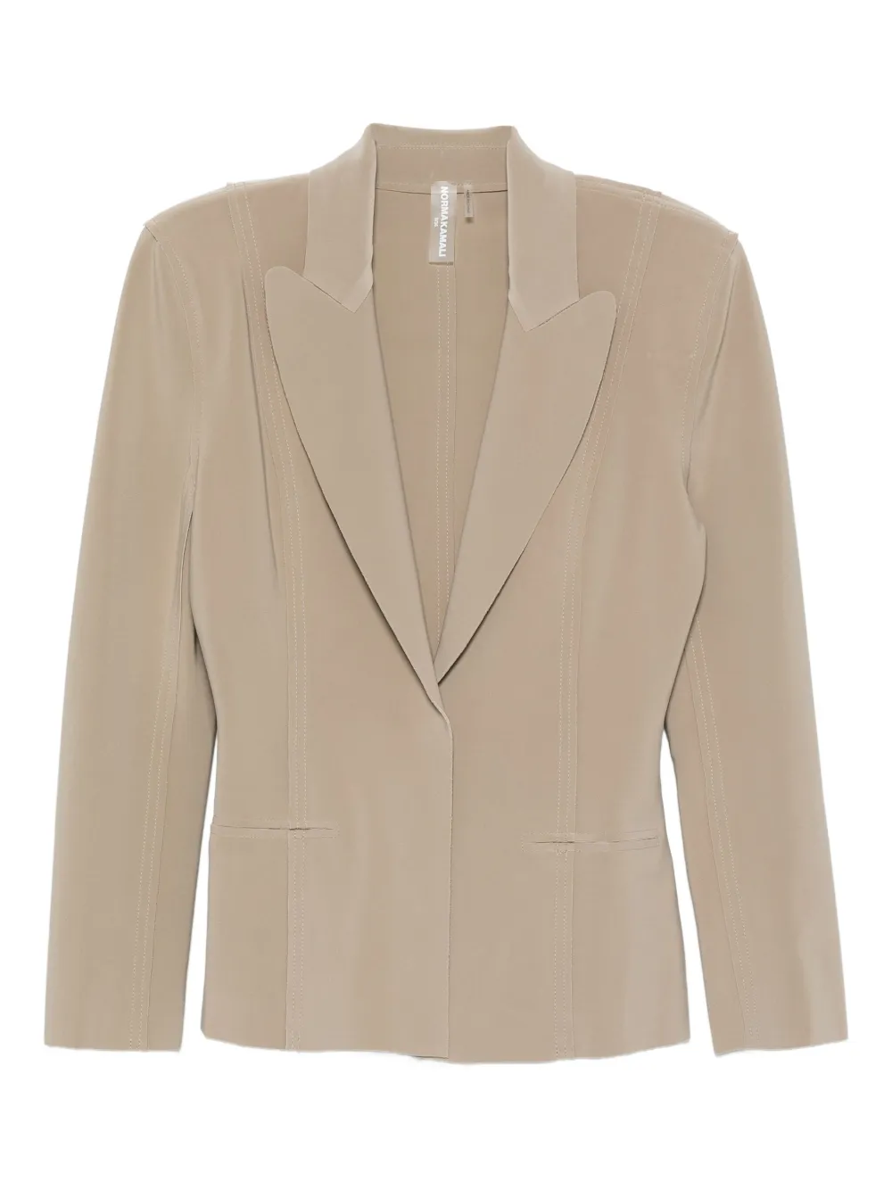 Norma Kamali Single-breasted Notched-lapel Jacket In Neutral