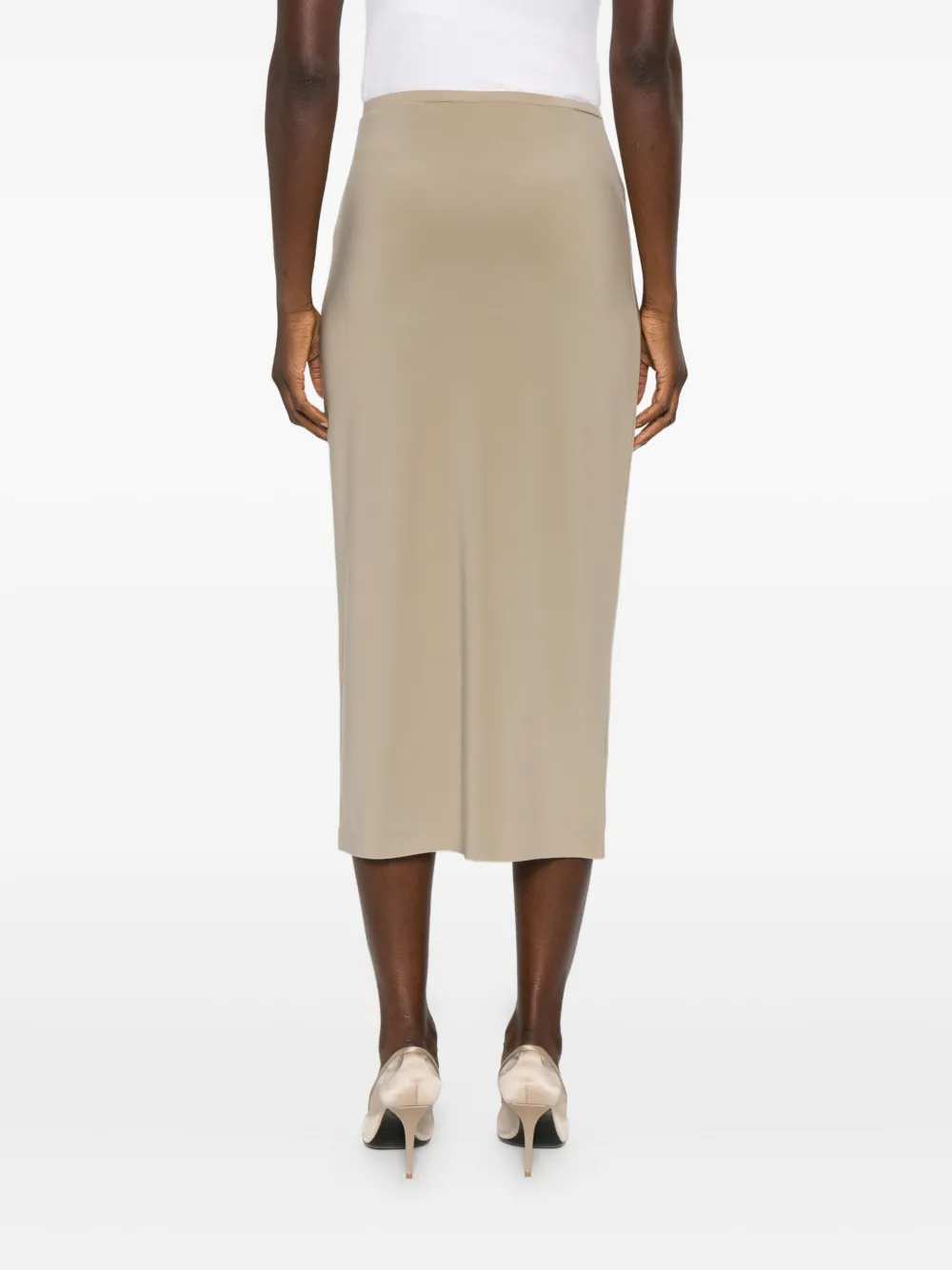 Norma Kamali Straight midi-rok Beige