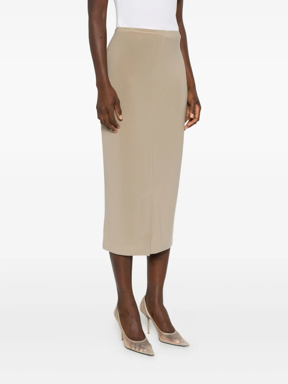 Norma Kamali Straight midi-rok Beige