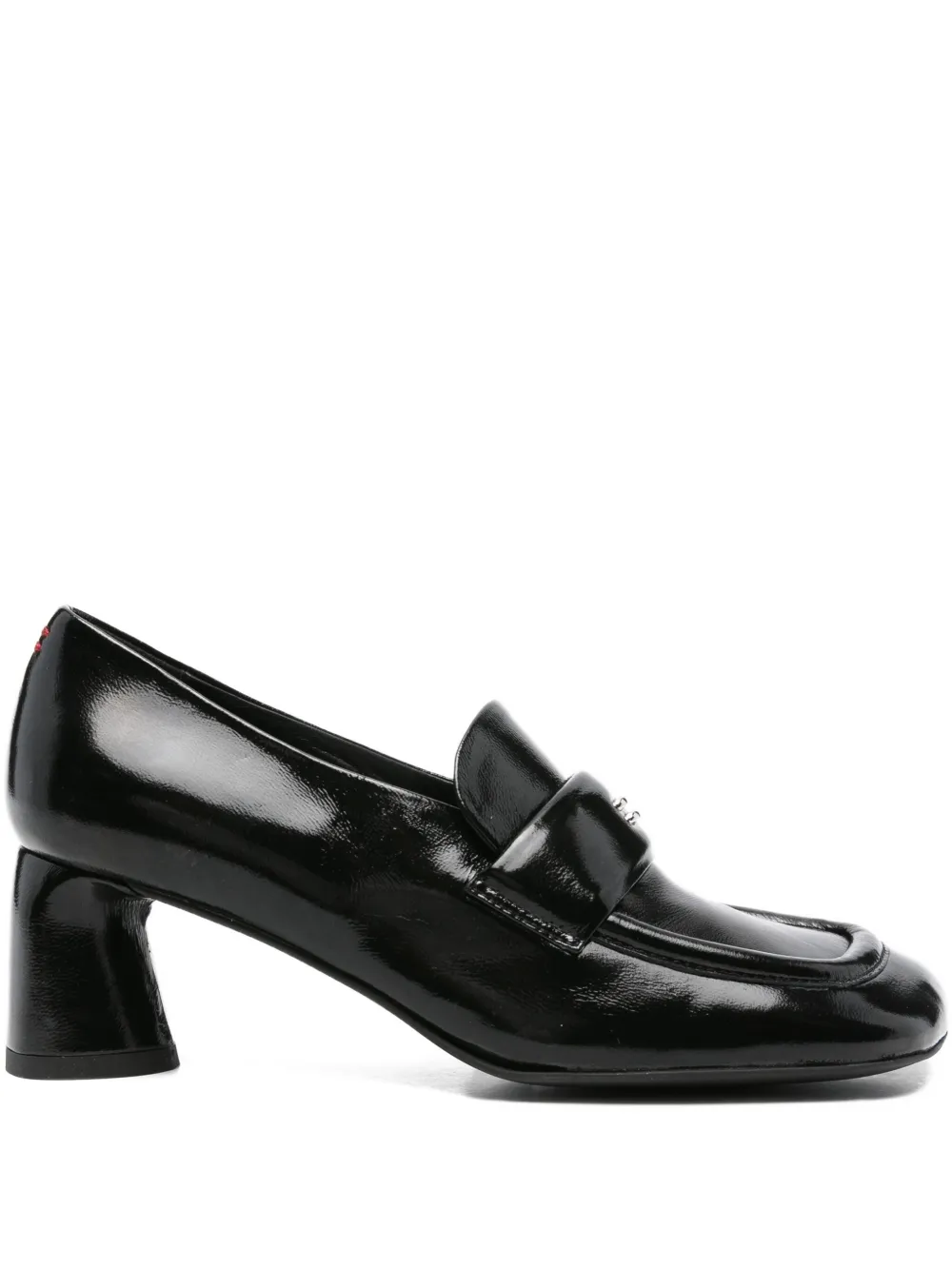 Halmanera 55mm leather-upper block-heel loafers Zwart