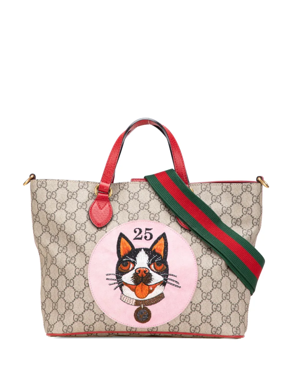 Pre-owned Gucci 2016-2025 Gg Supreme Bosco Satchel In Brown