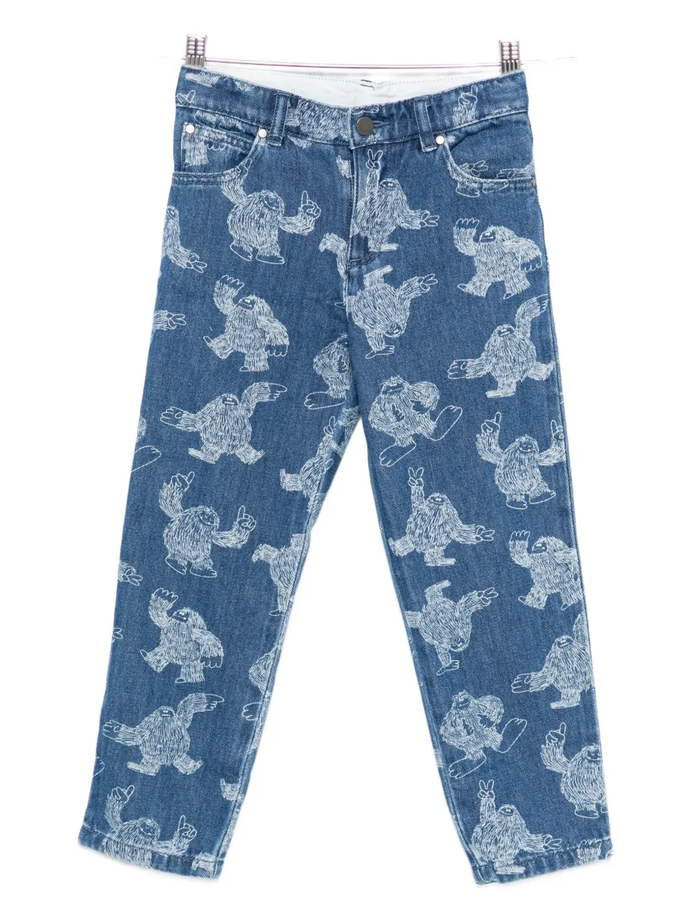 Stella McCartney Kids all over-print denim trousers - Blu