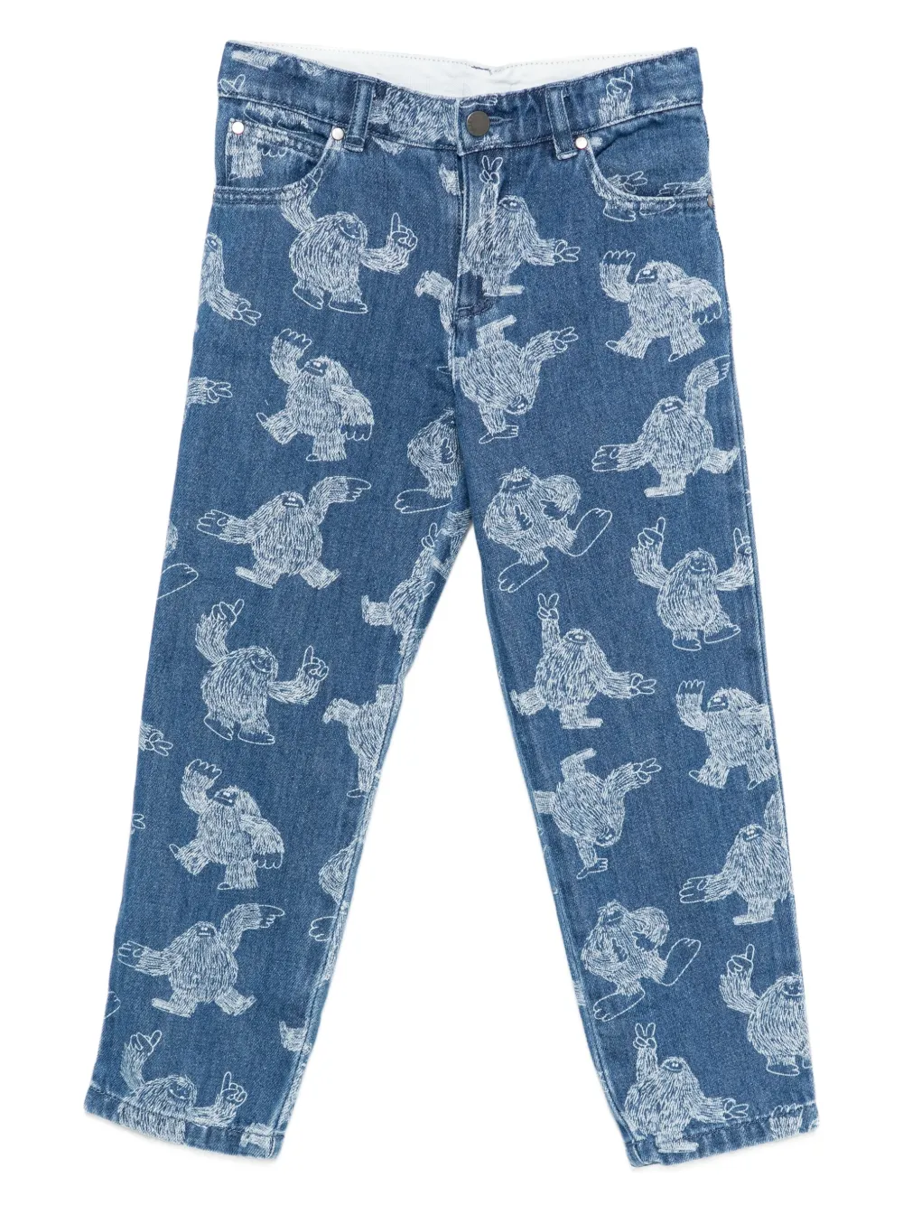 Stella McCartney Kids Spijkerbroek met all-over print Blauw