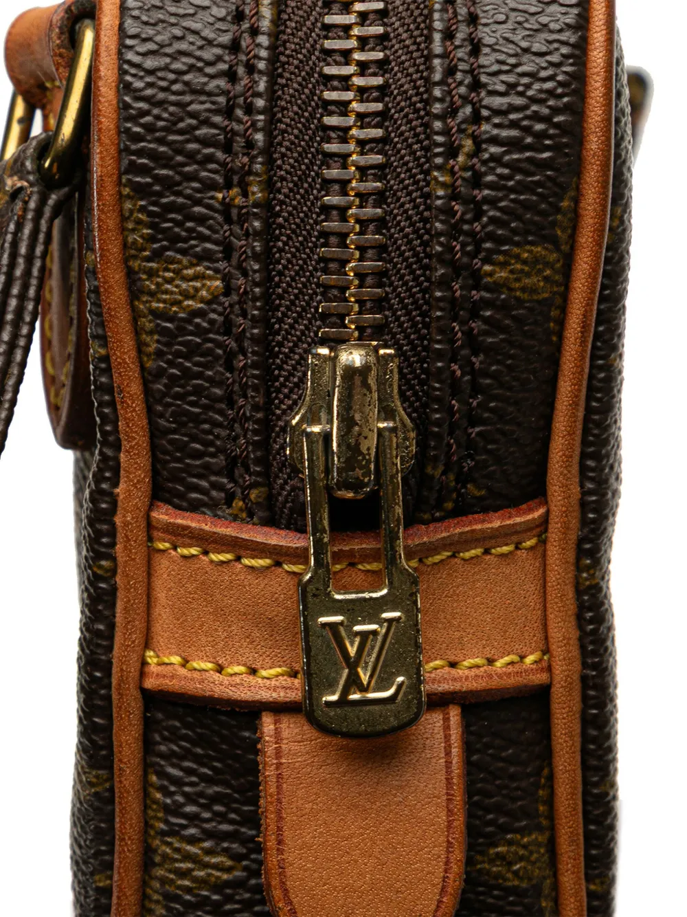 Pre-owned Louis Vuitton 1988 Monogram Pochette Marly Bandouliere Crossbody Bag In Brown