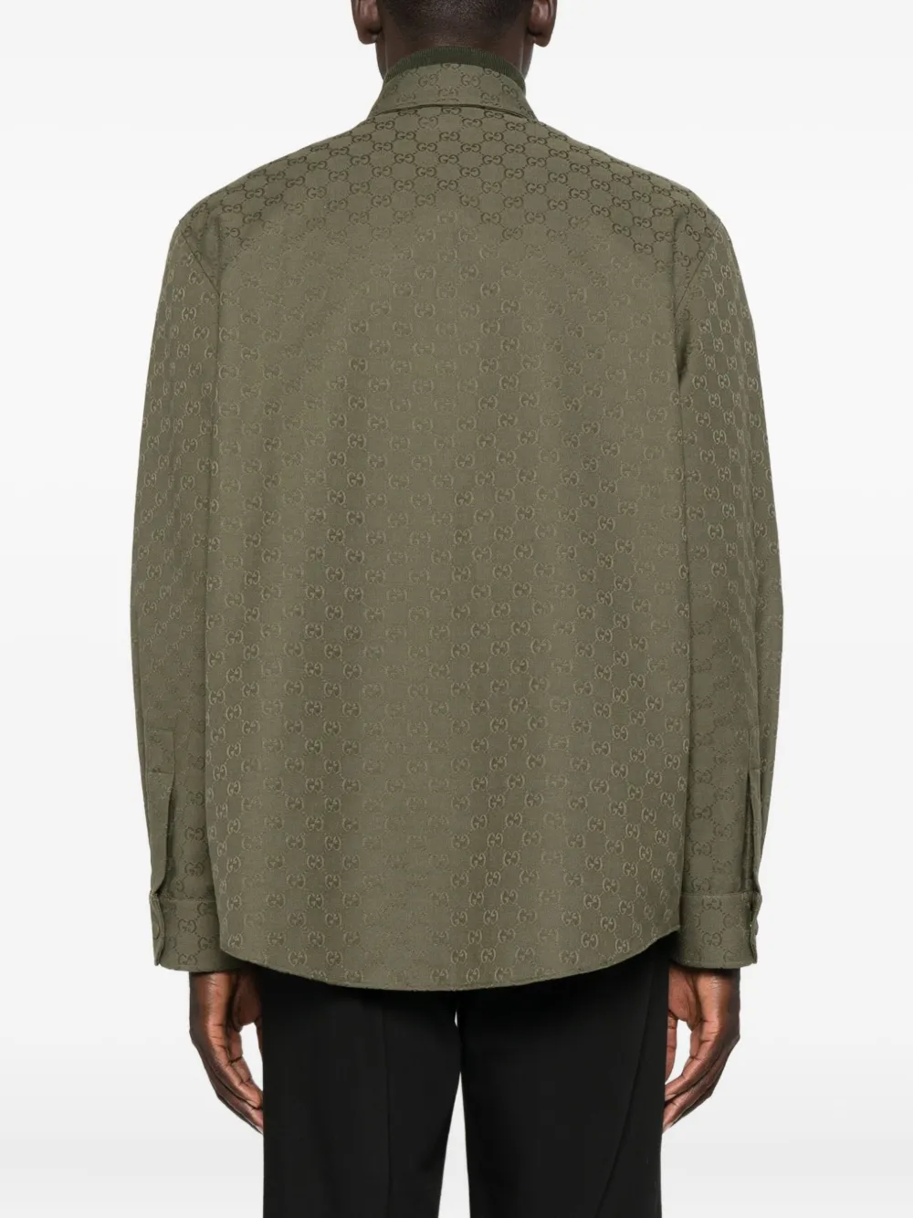 Gucci Overhemd met monogram-reliëf Groen