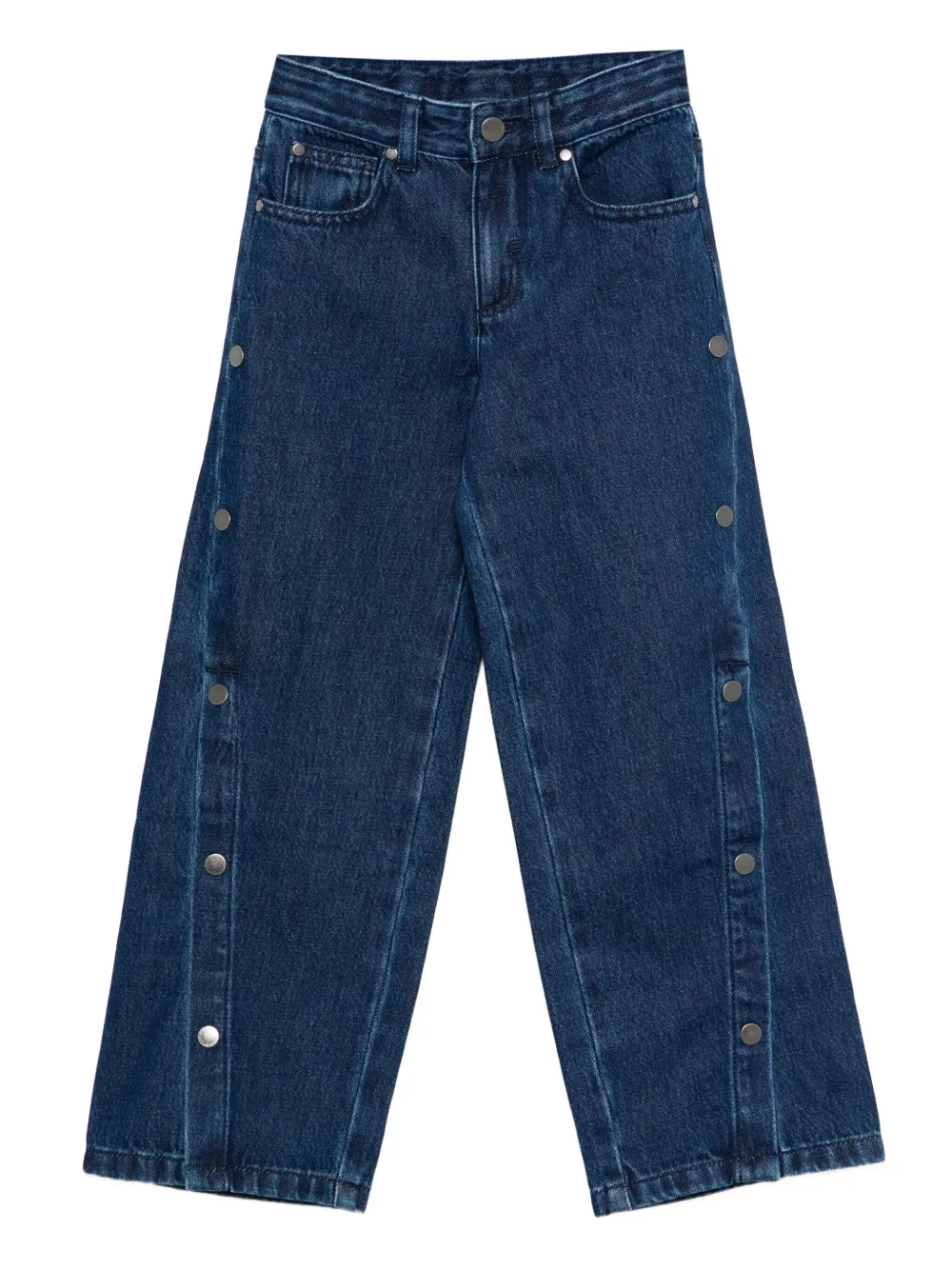 Stella McCartney Kids Jeans met vijf zakken en knoopdetail Blauw
