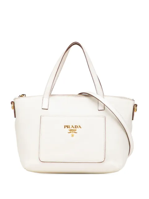 Prada Pre-Owned 2013-2025 Vitello Daino Front Pocket Tote satchel