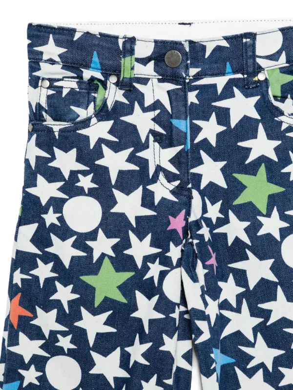 Stella McCartney Kids star-print five-pocket Trousers | Blue