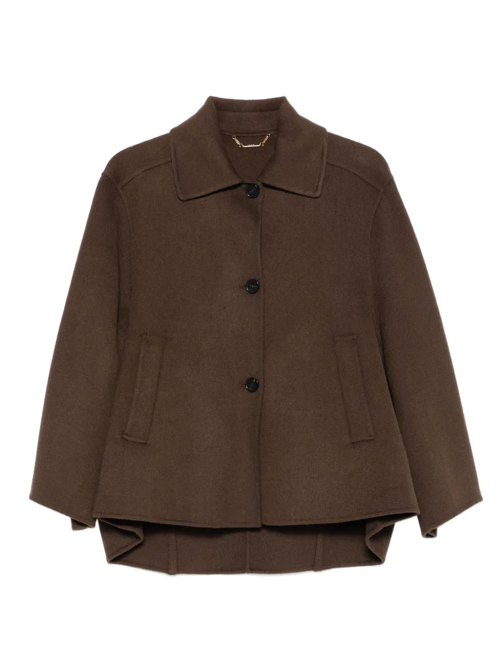 high-low buttoned-up jacket