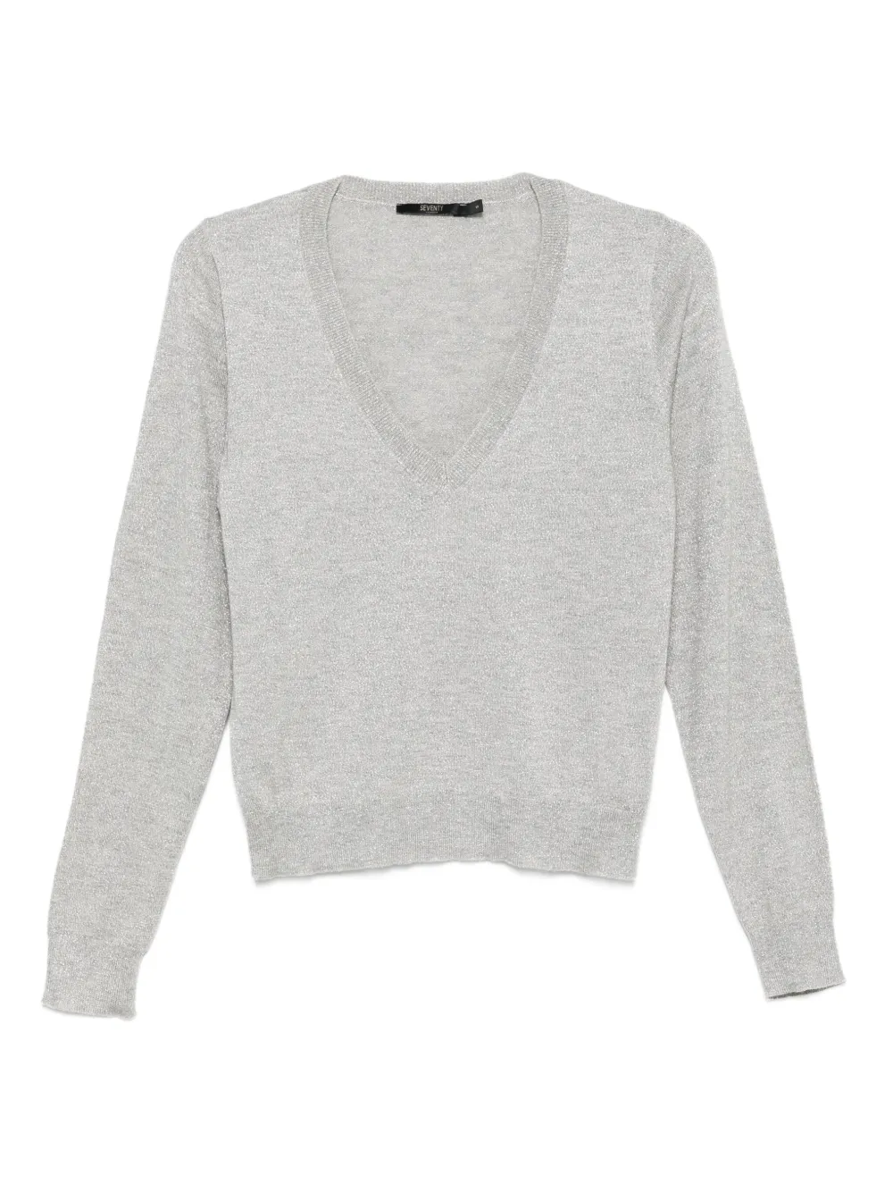 Seventy Top met V-hals en lange mouwen 900 GREY