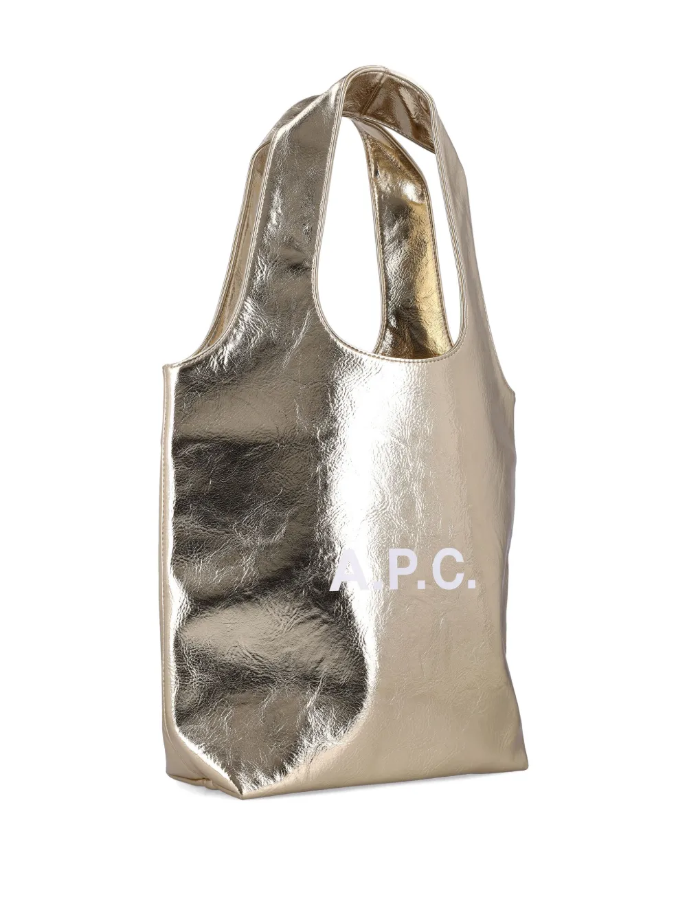 A.P.C. Kleine shopper met logo Goud