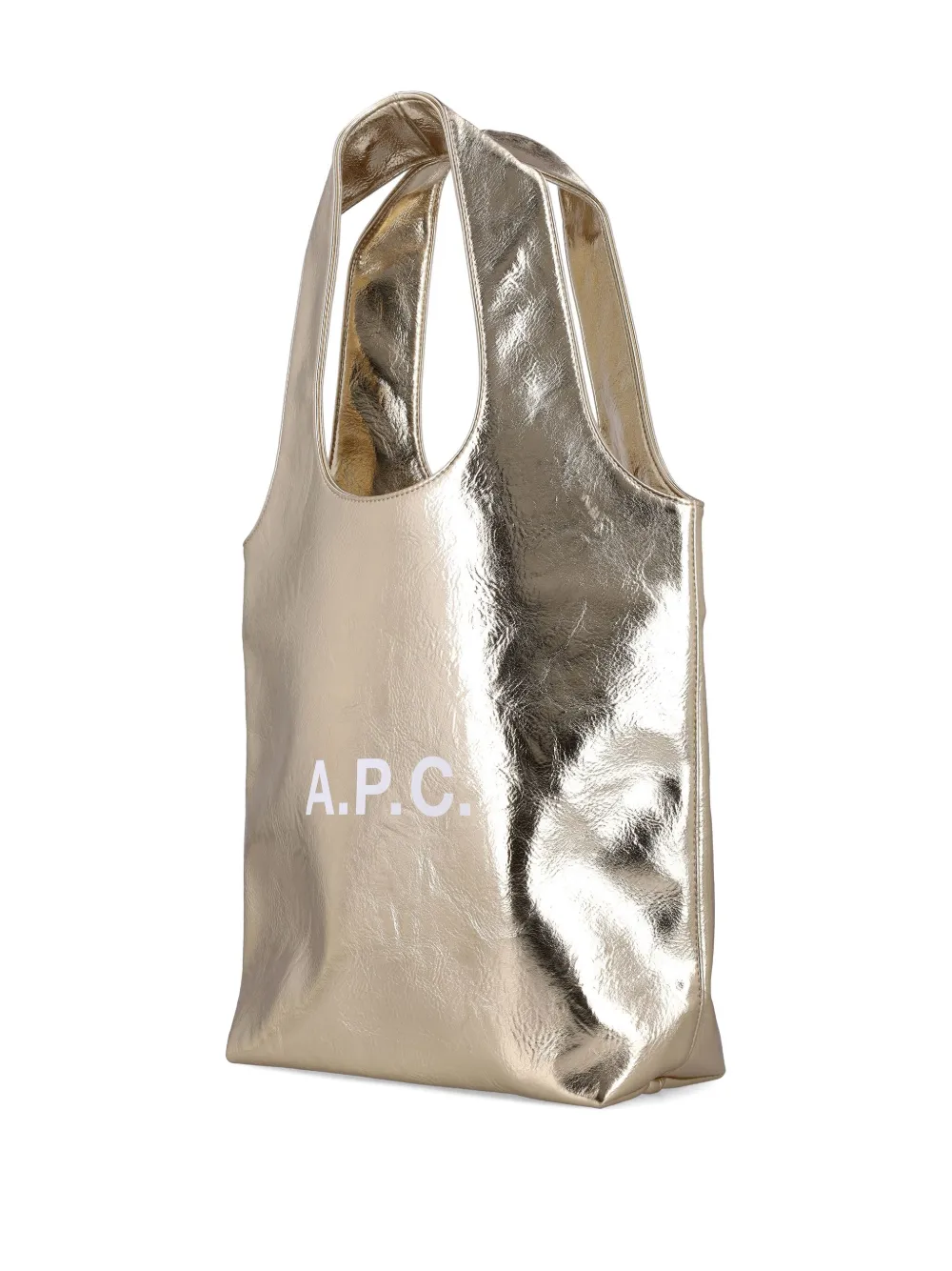 A.P.C. Kleine shopper met logo Goud