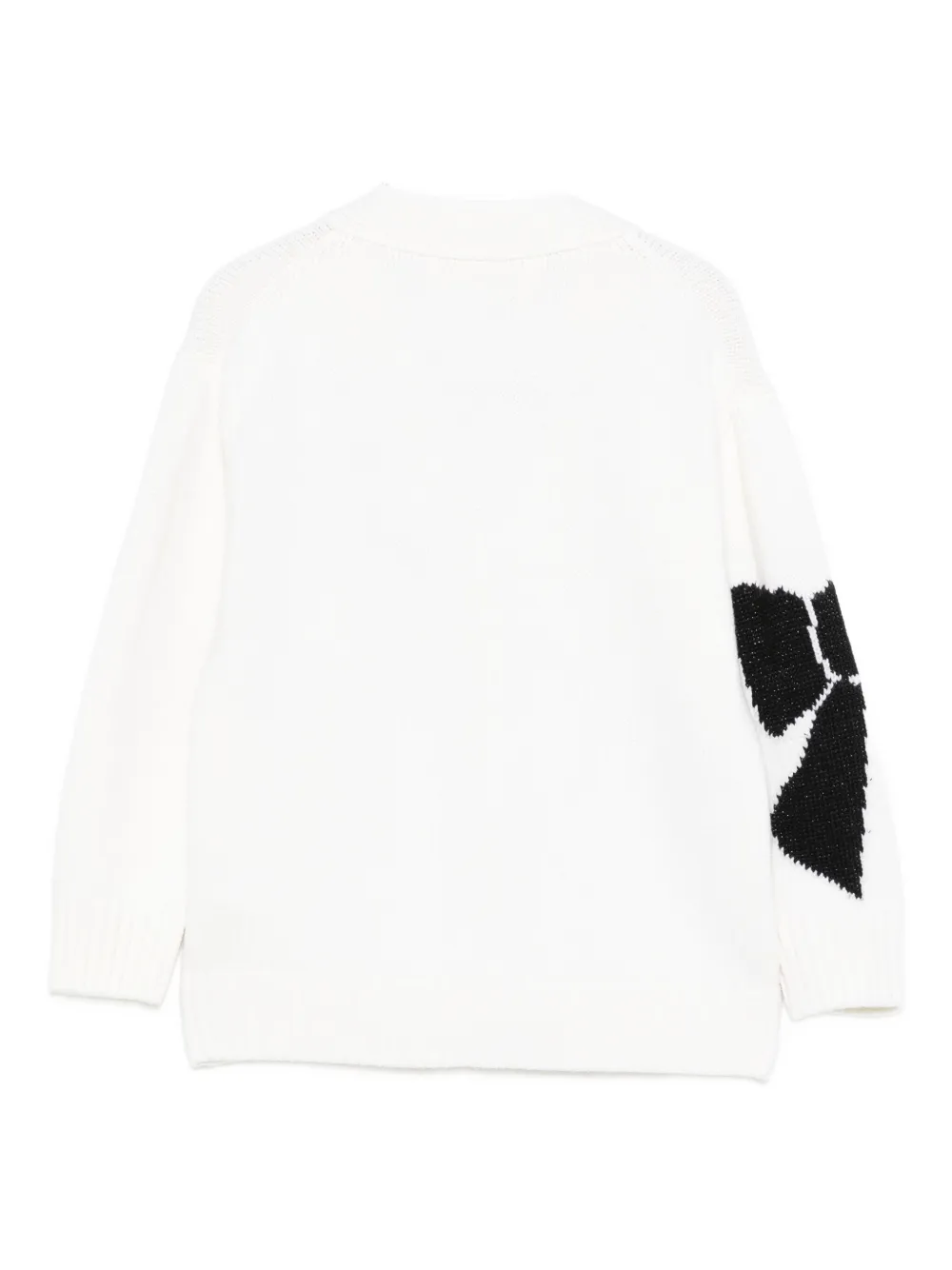 Simonetta Wollen vest met strikpatroon Wit