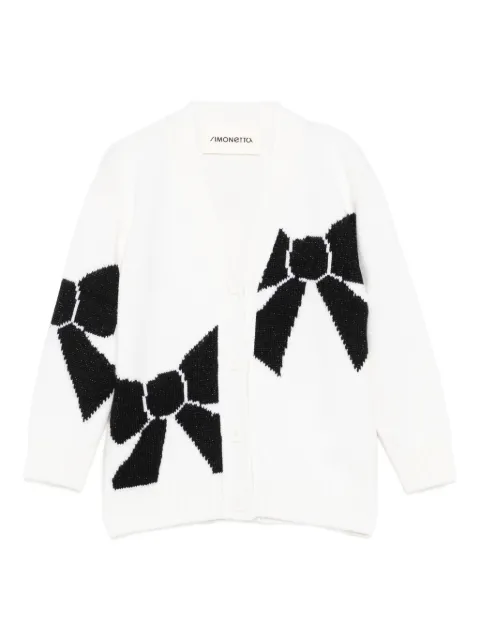 Simonetta bow-pattern wool cardigan