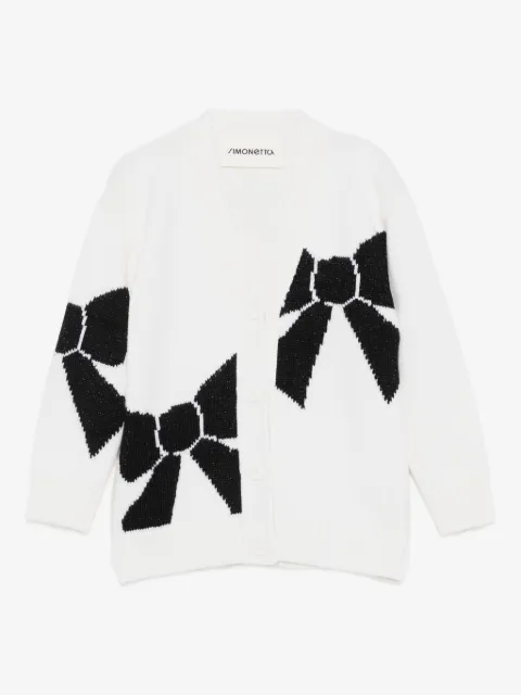 Simonetta bow-pattern wool cardigan