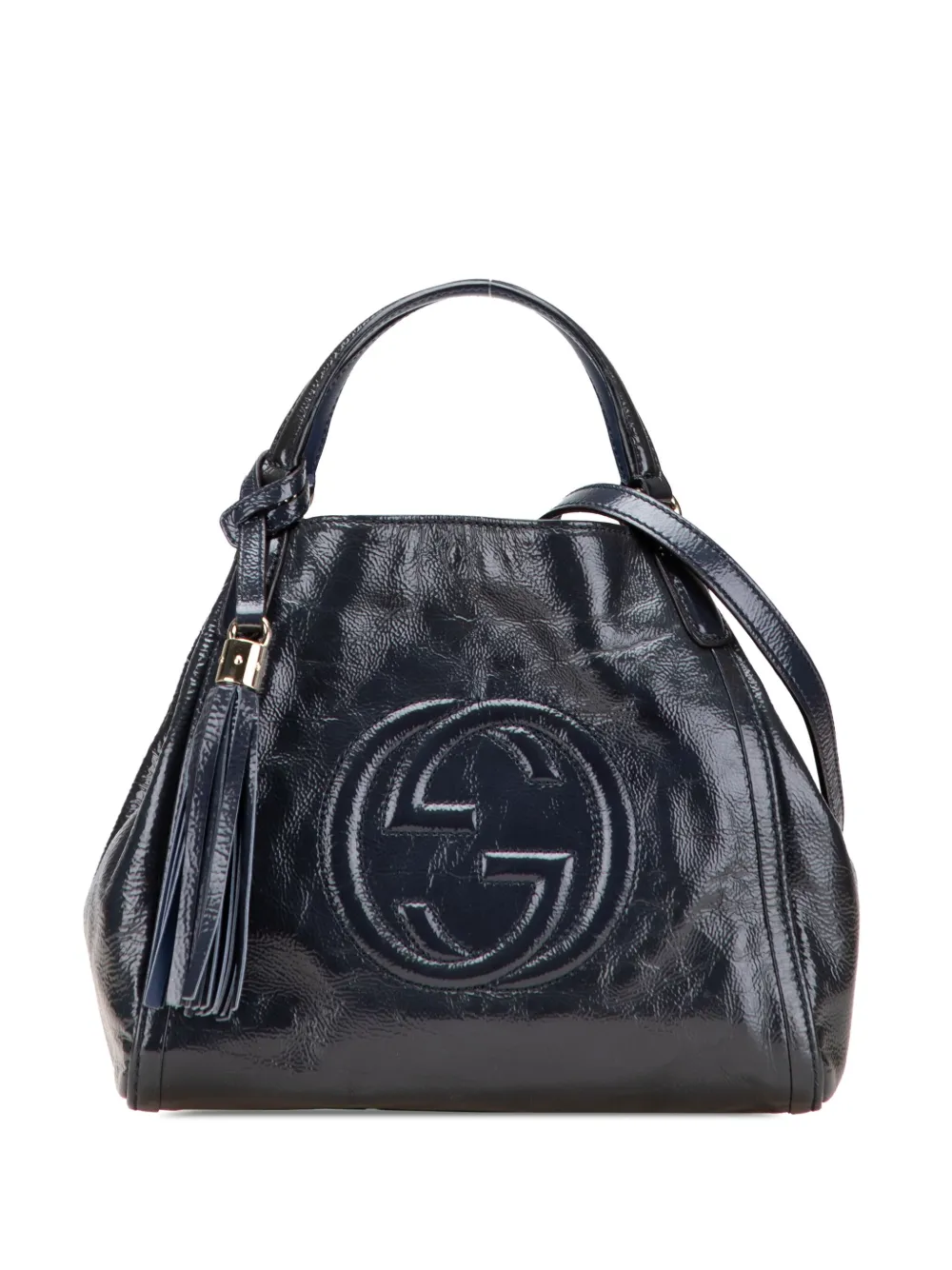 Gucci Pre-Owned 2000-2015 スモール パテント ソーホー サッチェルバッグ - ブルー Gucci Pre-Owned 2000-2015 スモール パテント ソーホー サッチェルバッグ - ブルー