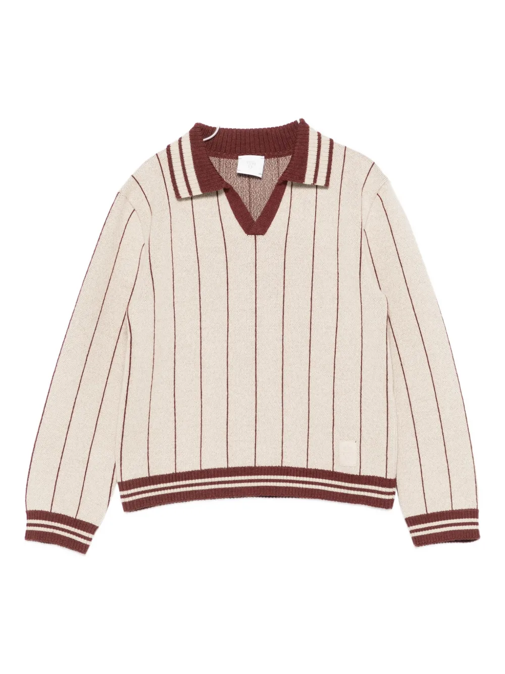 Eleventy Kids stripe-detail polo-neck sweater - Toni neutri