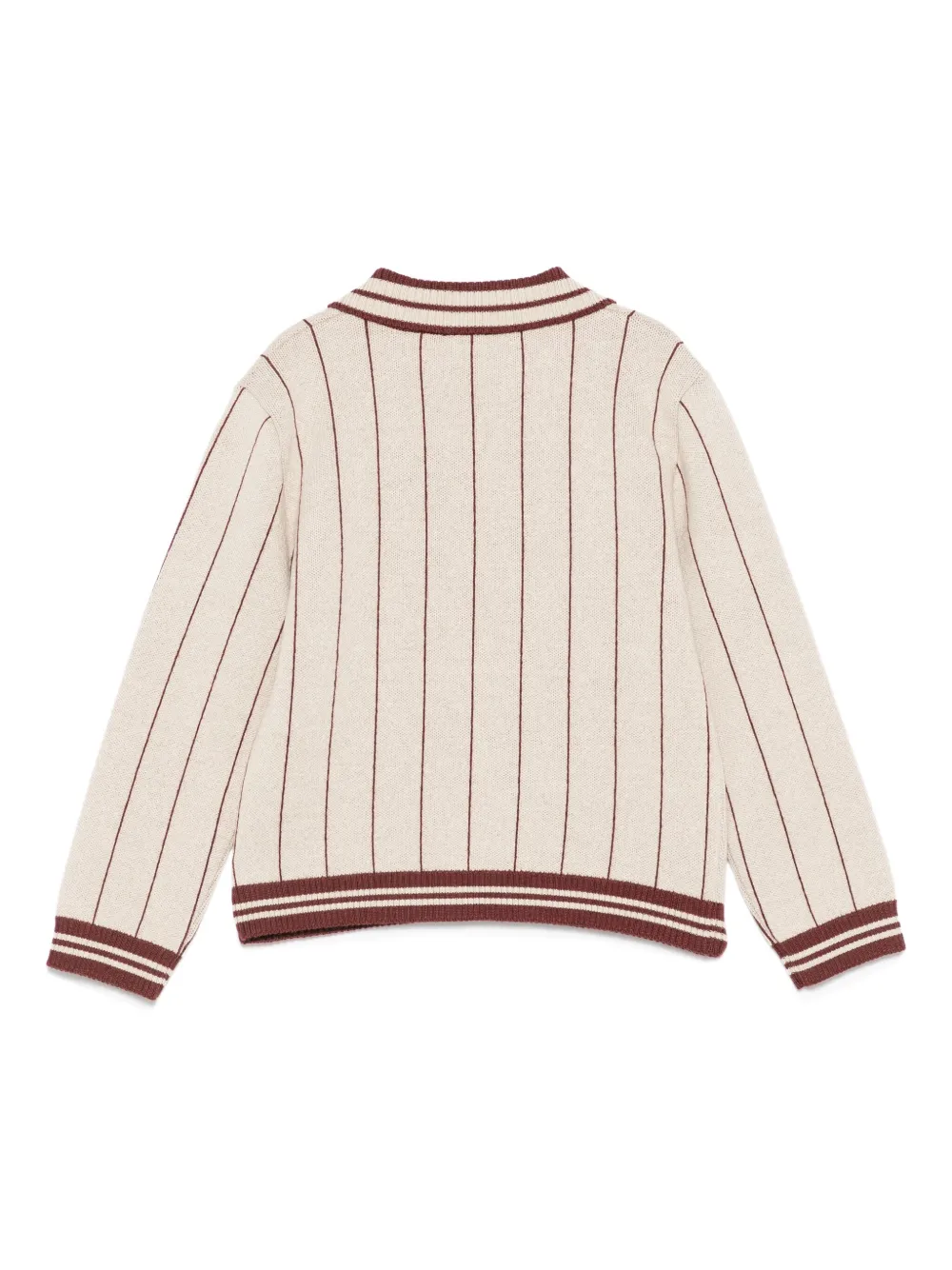 Eleventy Kids Trui met gestreept detail en polokraag Beige