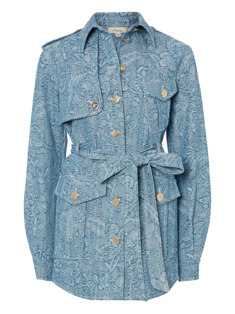 Temperley London フローラル デニムジャケット - ブルー Temperley London フローラル デニムジャケット - ブルー
