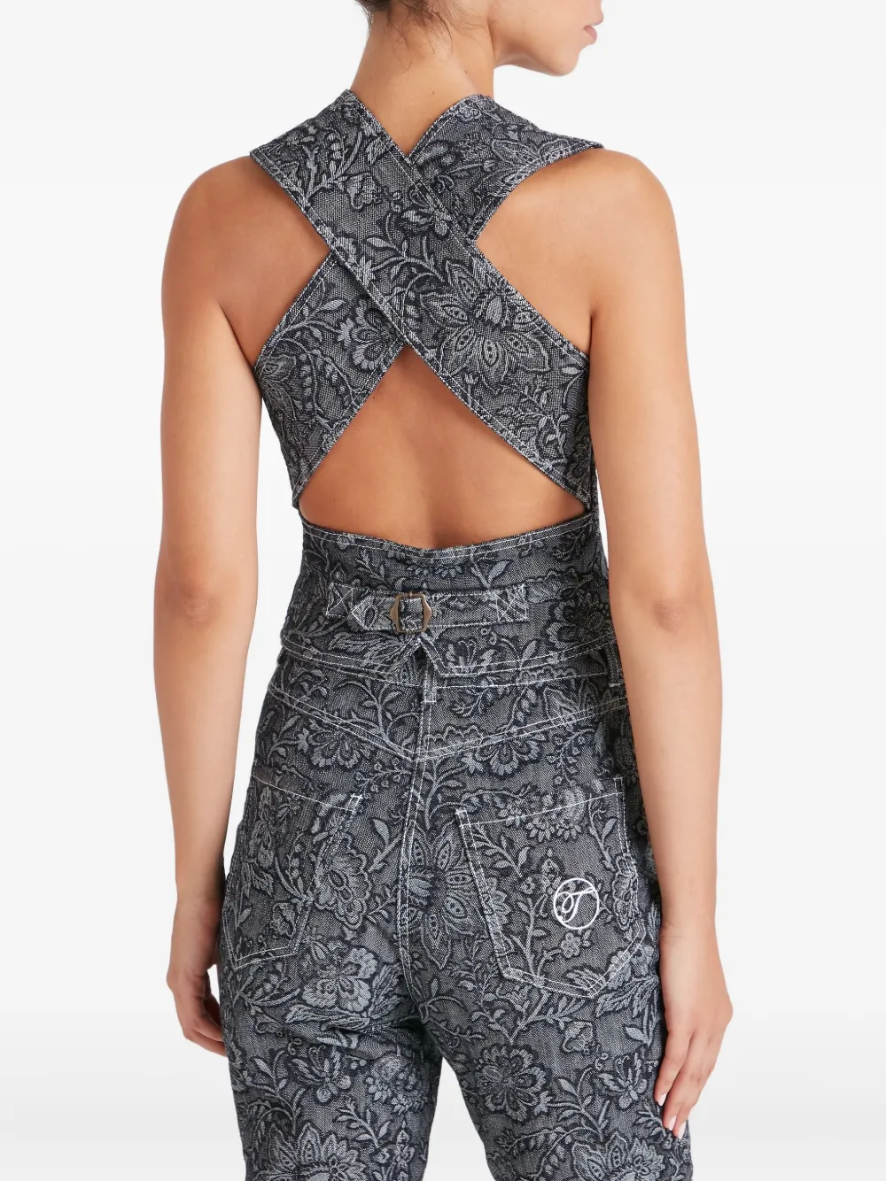 Temperley London Gilet met bloemenprint en knopen Zwart