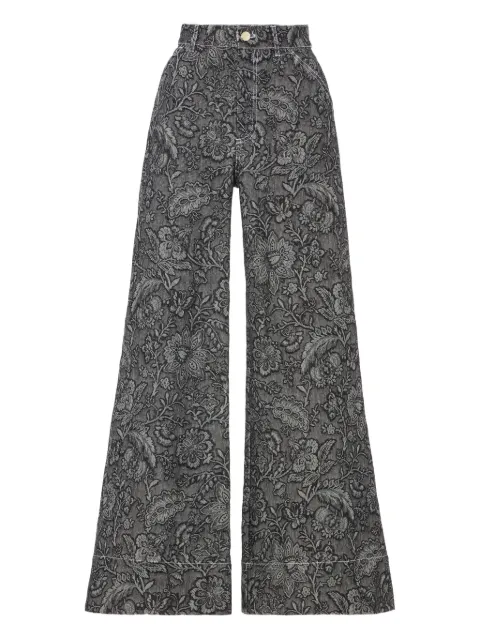Temperley London Jeans a fiori jacquard