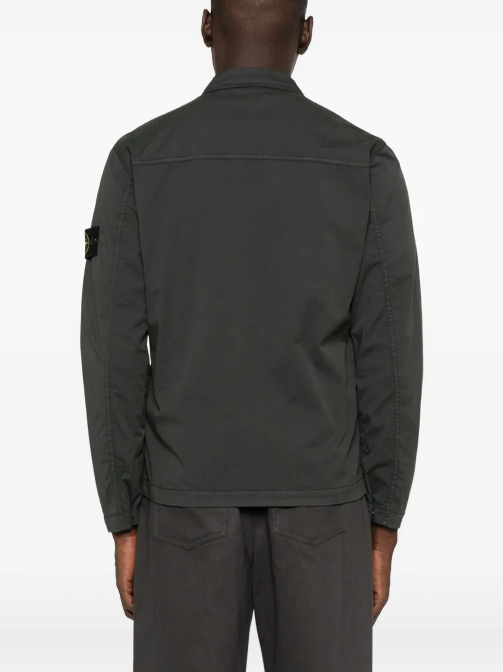 Stone Island Jack met rits en zak Grijs