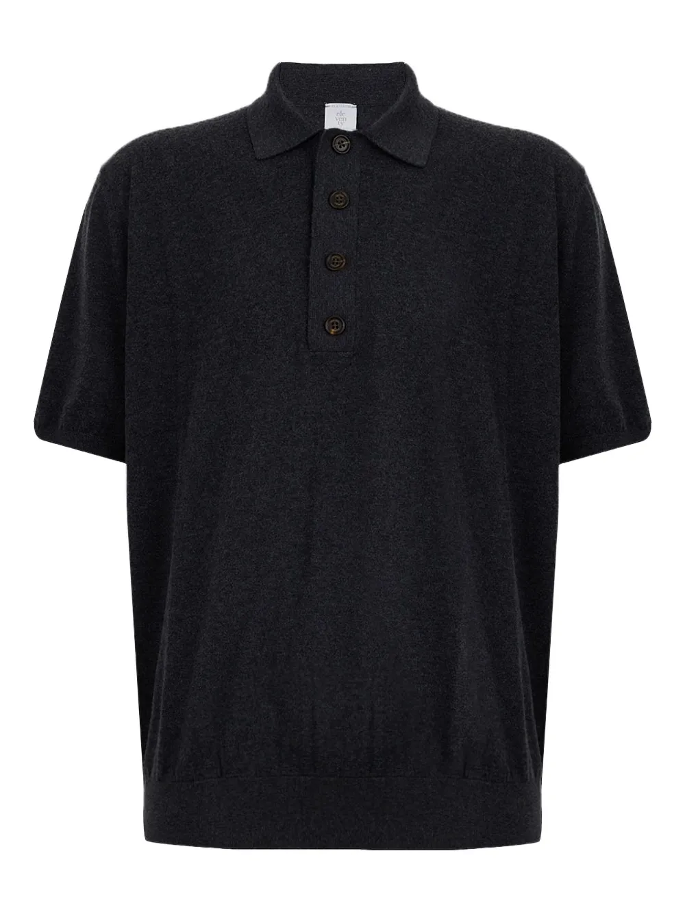 Eleventy Short-sleeve Button Polo Shirt In Black